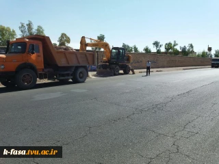 آغاز عملیات بازسازی پیاده رو آموزشکده فنی کشاورزی فسا توسط شهرداری فسا 