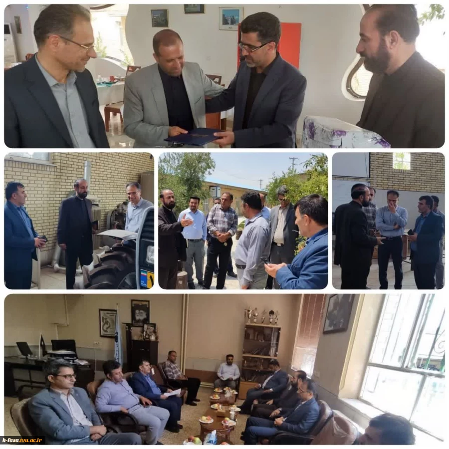 بازدید دکتر اعتصامیان مشاور ریس و مدیرکل حراست دانشگاه فنی حرفه ای کشور و رئیس دانشگاه فنی حرفه ای فارس  دکتر ترک زاده از آموزشکده فنی کشاورزی فسا  2