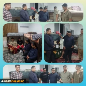 بازدید سرپرست آموزشکده از خوابگاه دانشجویی شهید سلیمانی پسران فسا